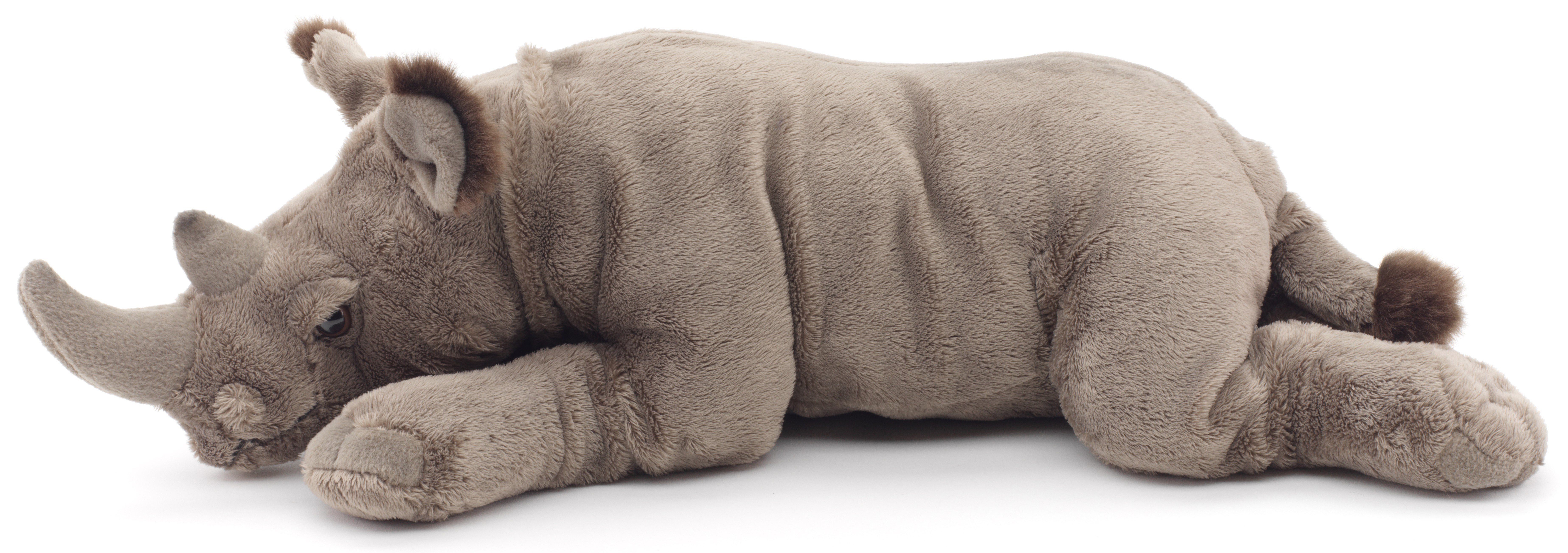 Uni-Toys Kuscheltier Nashorn groß, liegend - 54 cm (Länge) - Plüsch-Rhino - Plüschtier, zu 100 % recyceltes Füllmaterial