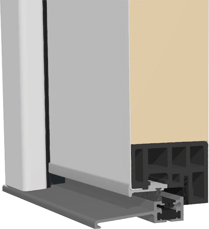 SplenDoor Haustür RC2 ZADAR einbruchhemmend wärmegedämmt, mit 3-fach weiß Türrahmen (Set), Prime mit & Verglasung