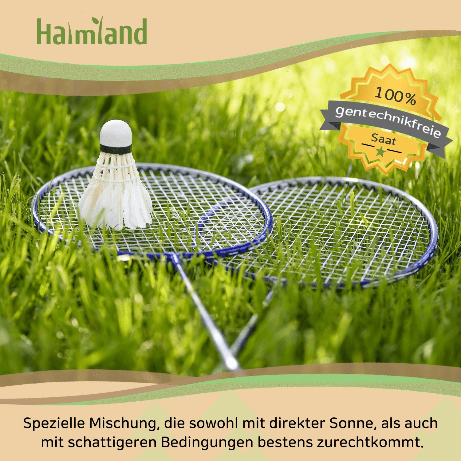 halmland Rasensamen Premium Schattenrasen Rasensamen 1 kg - schnellkeimend, robust, 30m²