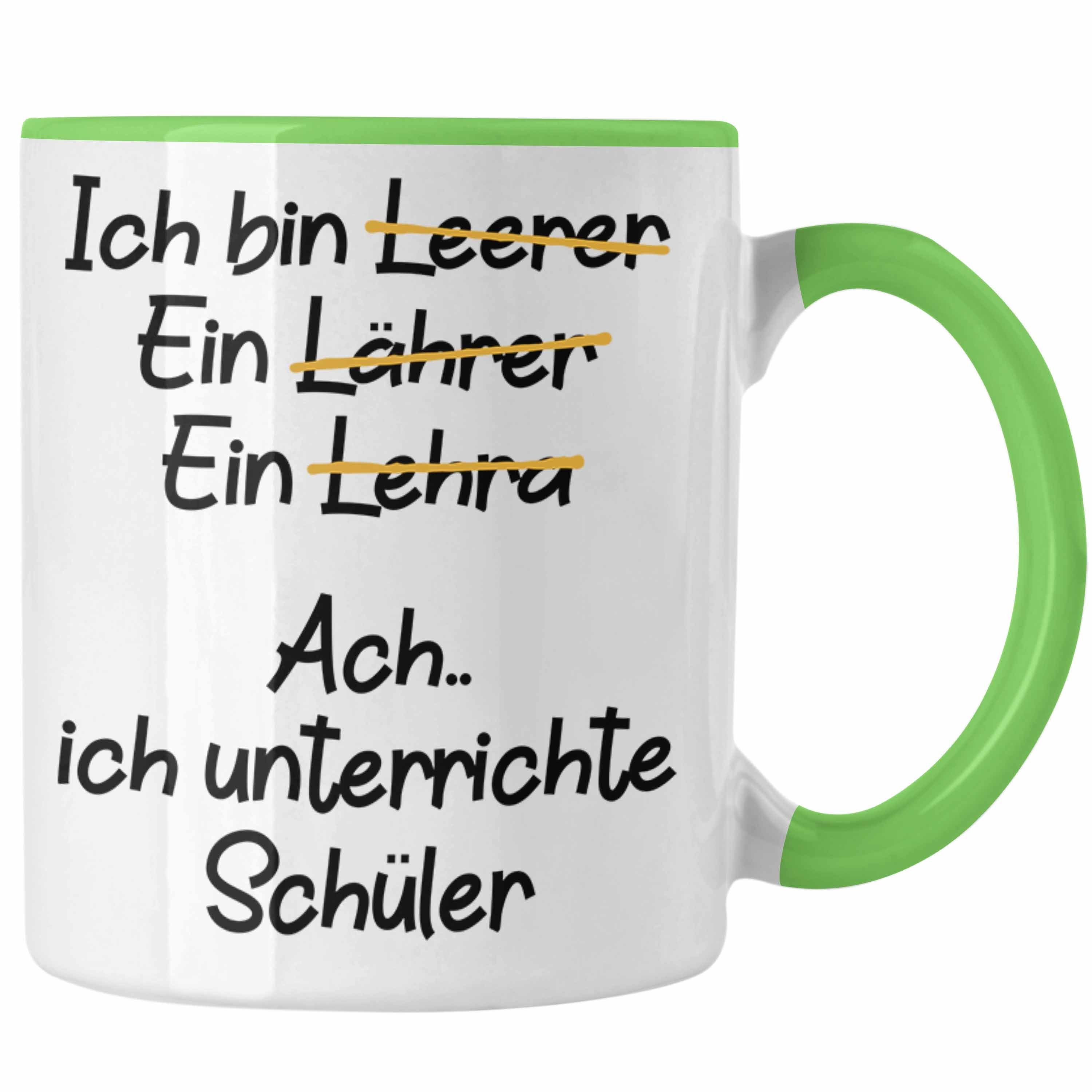 Trendation Tasse Trendation - Lehrer Tasse Geschenk Kaffeetasse mit Spruch Lehrer Geschenkidee Lustig Sprüche Grün | Teetassen