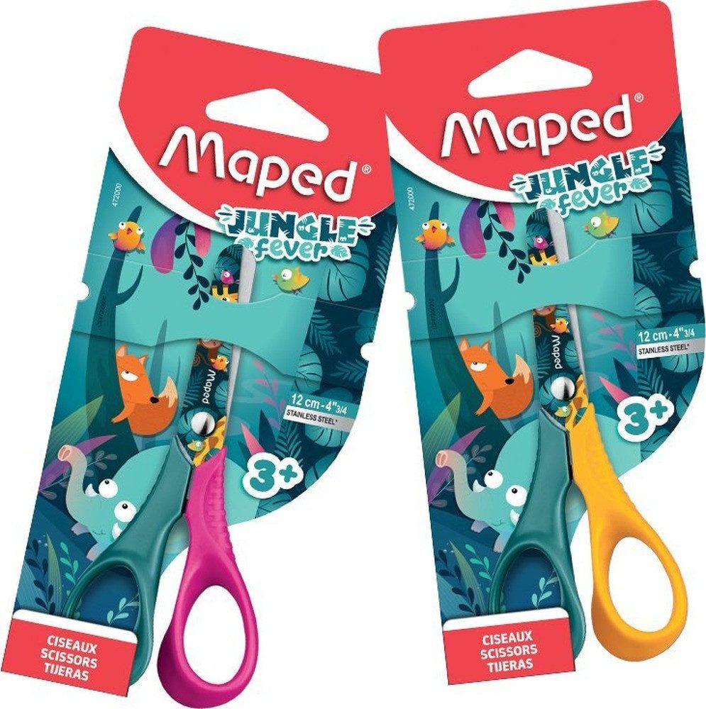MAPED Bastelscheren Kinderschere JUNGLE fever petrol/pink