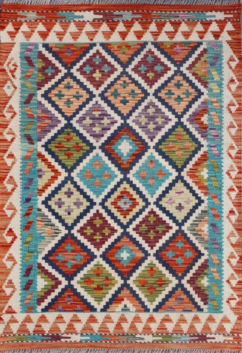 Orientteppich Kelim Afghan 88x125 Handgewebter Orientteppich, Nain Trading, rechteckig, Höhe: 3 mm