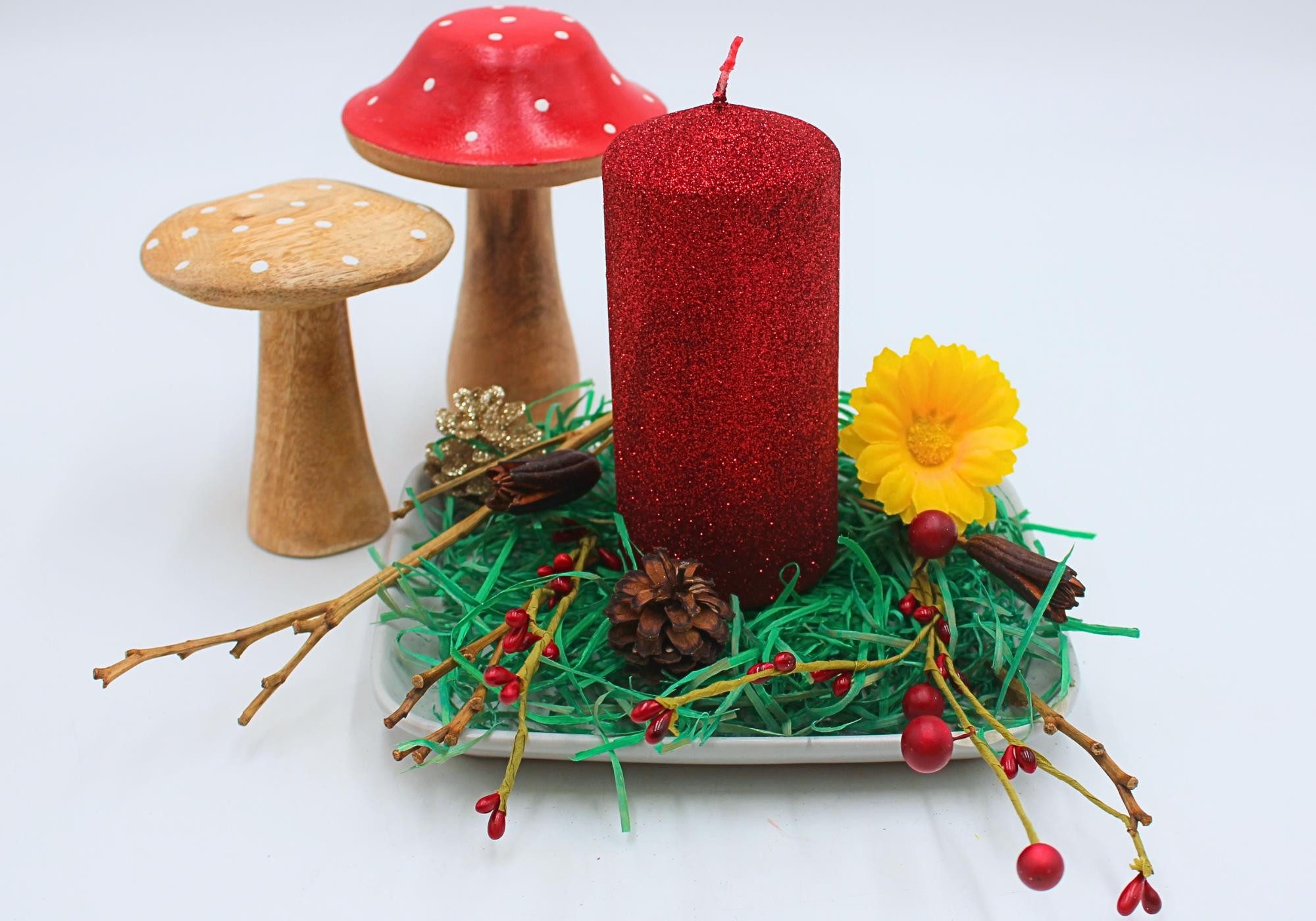 Dekohelden24 Stumpenkerze Glitterkerze als Stumpen - Stumpenkerze, Haushalt günstig online kaufen