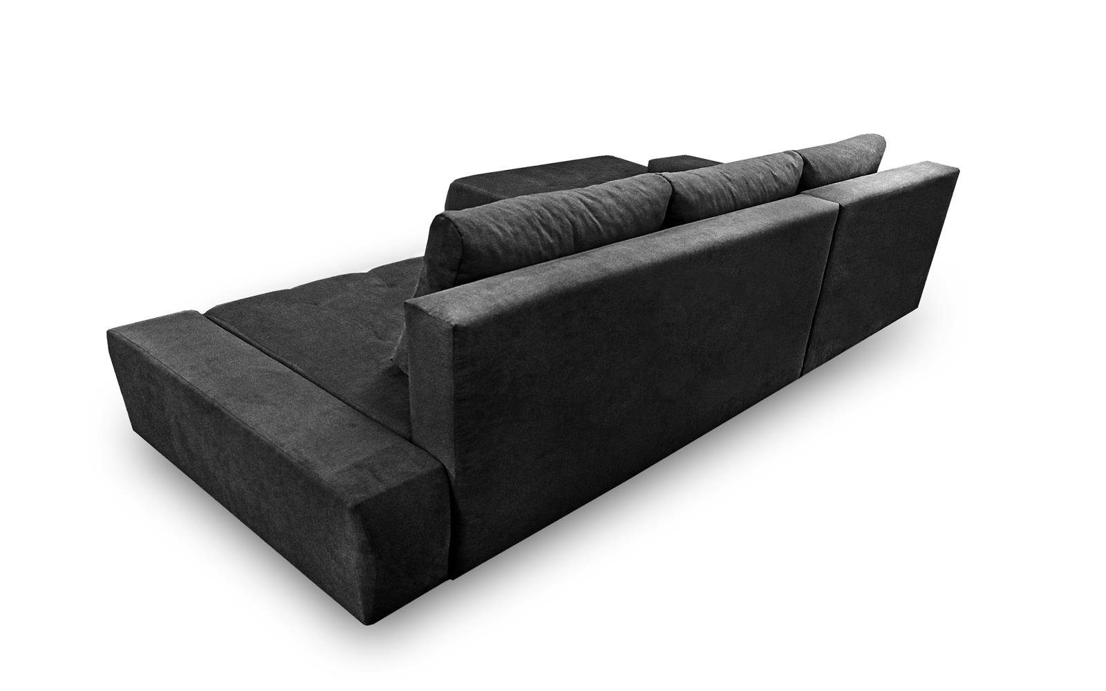 Bettkasten 18) Anthrazit DRACO Beautysofa Ecksofa mit Wohnzimmer Schlaffunktion, Couch Sofa Ecksofa (aston