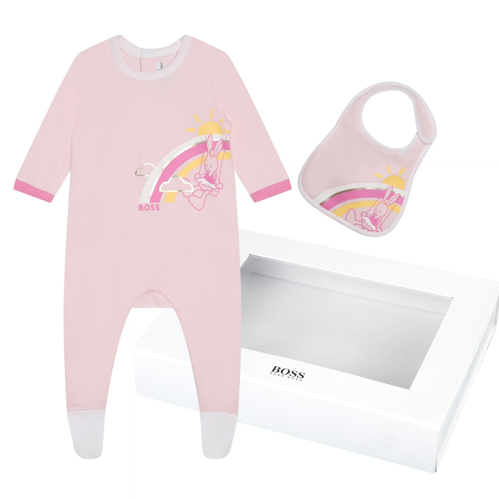 Boss Kidswear Neugeborenen-Geschenkset Boss Kidswear Baby Strampler Set in Geschenkbox rosa