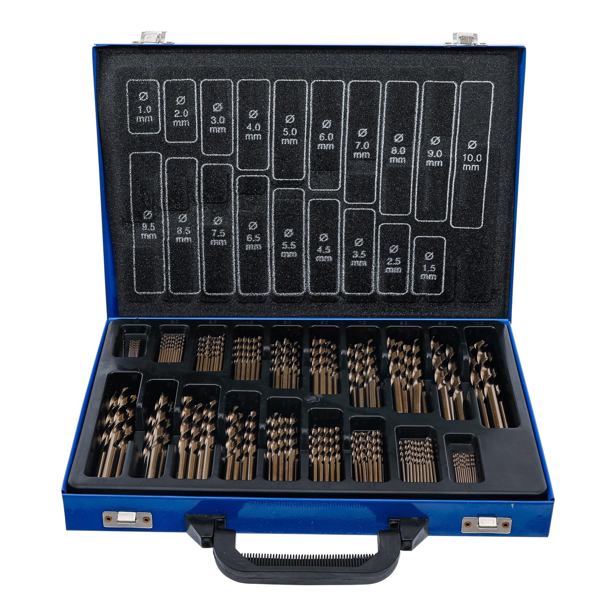BGS technic Metallbohrer BGS Spiralbohrer-Satz HSS 5% Cobalt-Legierung 1 - 10 mm, 170-tlg.