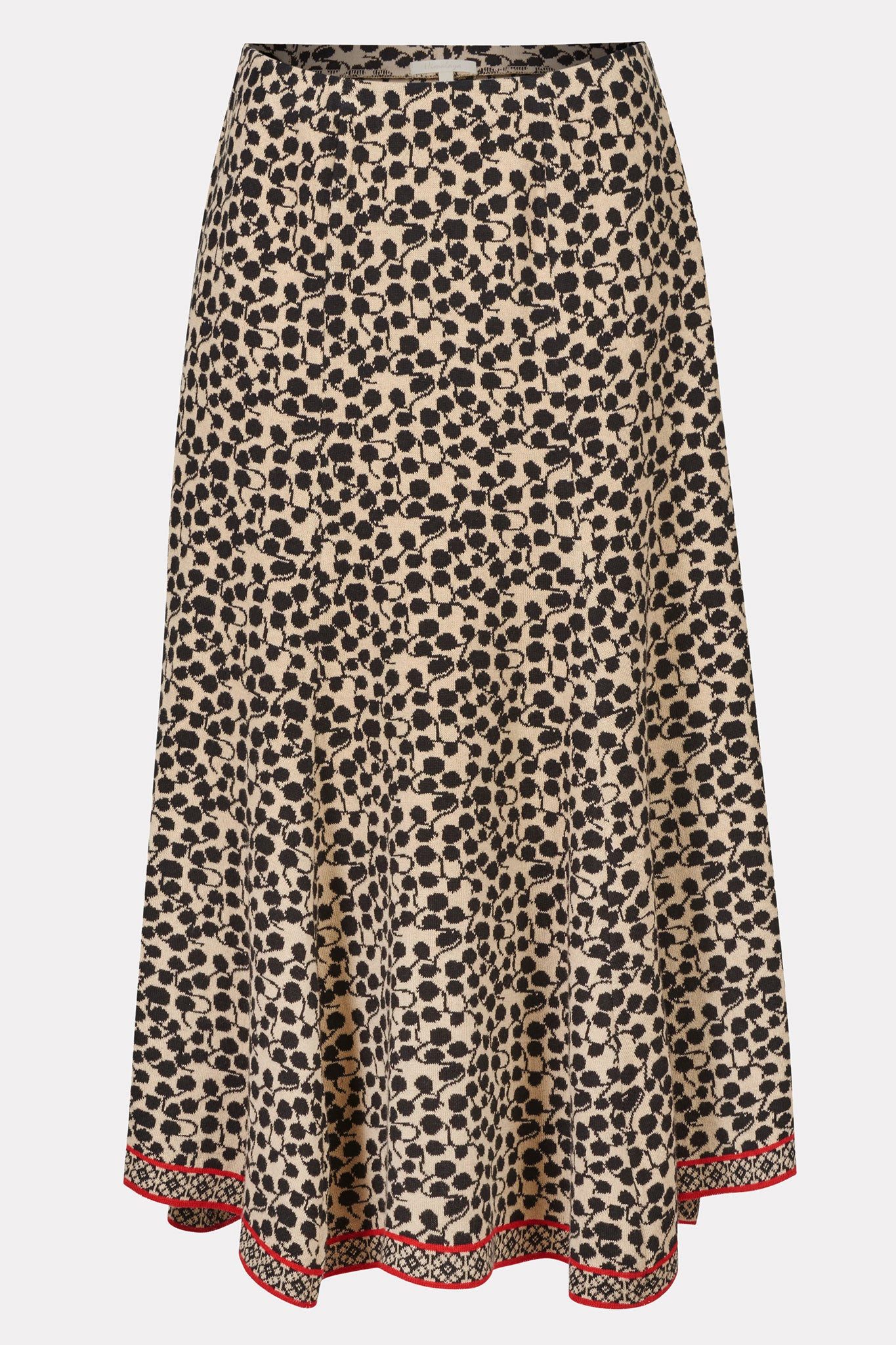 Himalaya Clothing A-Linien-Rock Damen mit stilvollem Tropfenmuster - Strickrock aus Bio-Baumwolle Eleganter Damen Midirock in schwungvoller A-Linie