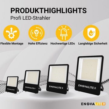 ENOVALITE LED Flutlichtstrahler LED-Fluter, 100 W, 4000 K (neutralweiß), 13000 lm, schwarz, IP65, LED fest integriert, neutralweiß