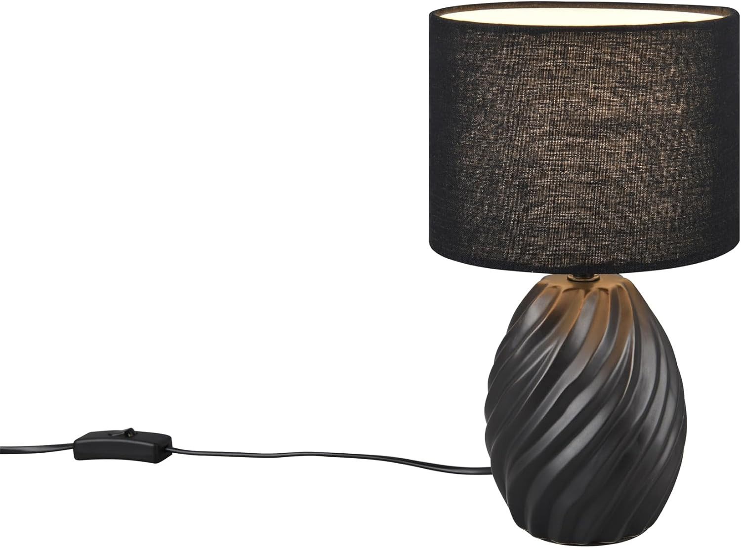 lightling Tischleuchte Melina, ohne Leuchtmittel, Schnurschalter, IP20 Indoor, schwarz matt
