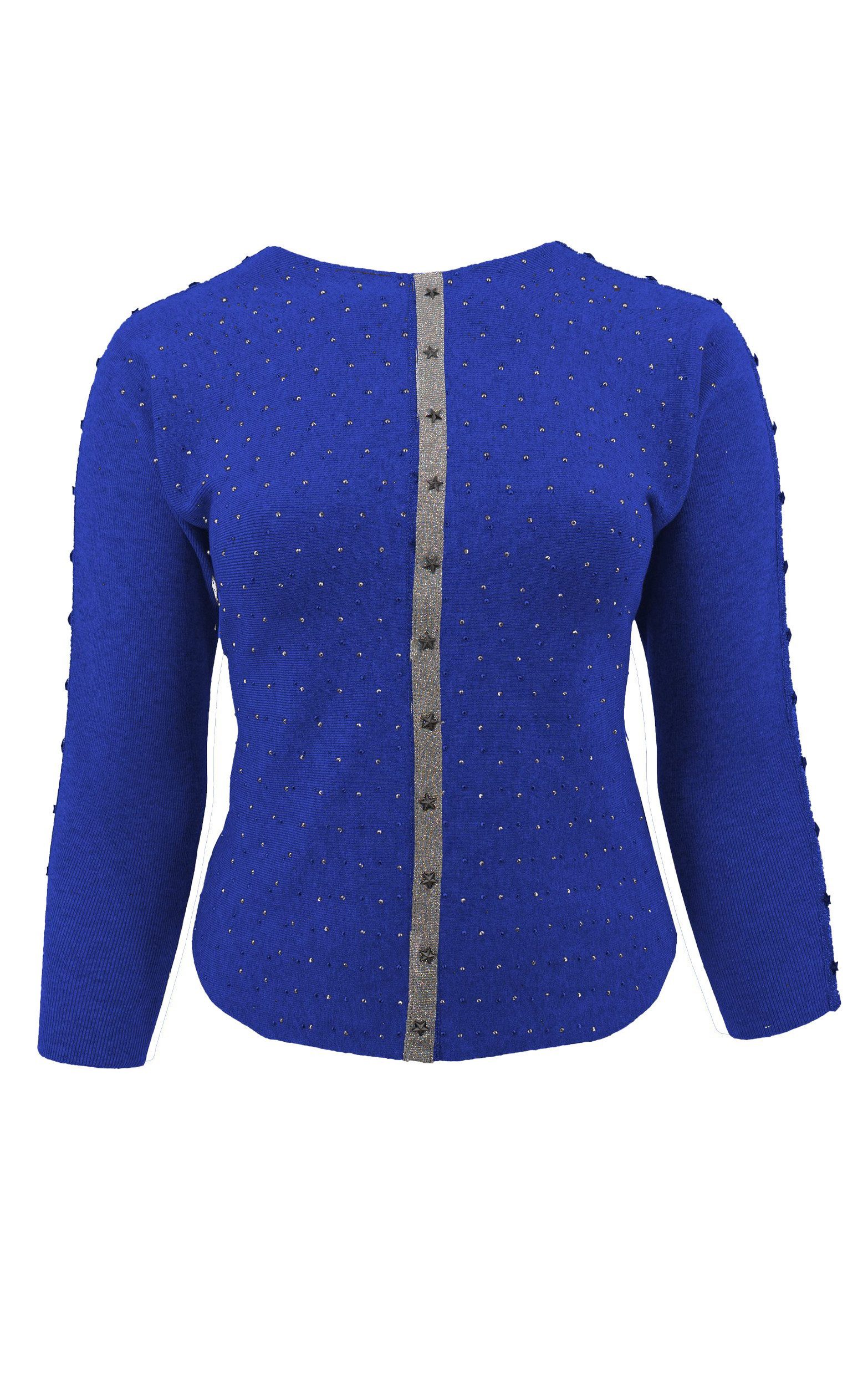 Passioni Strickpullover mit Sterndetail und Strass günstig online kaufen