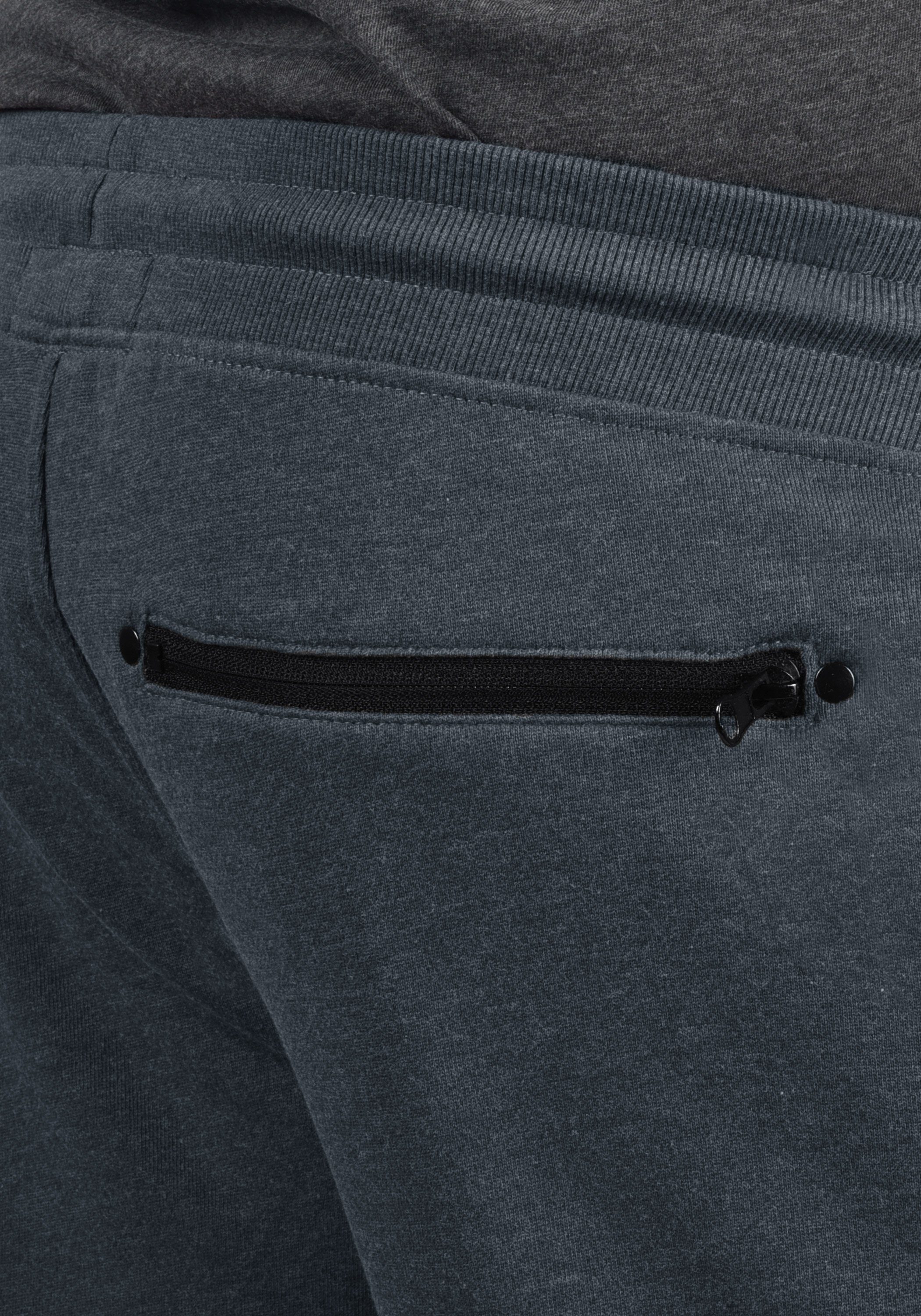 kurze Melange SDTaras mit Blue (8991) Insignia Sweatshorts Reißverschlusstaschen !Solid Hose