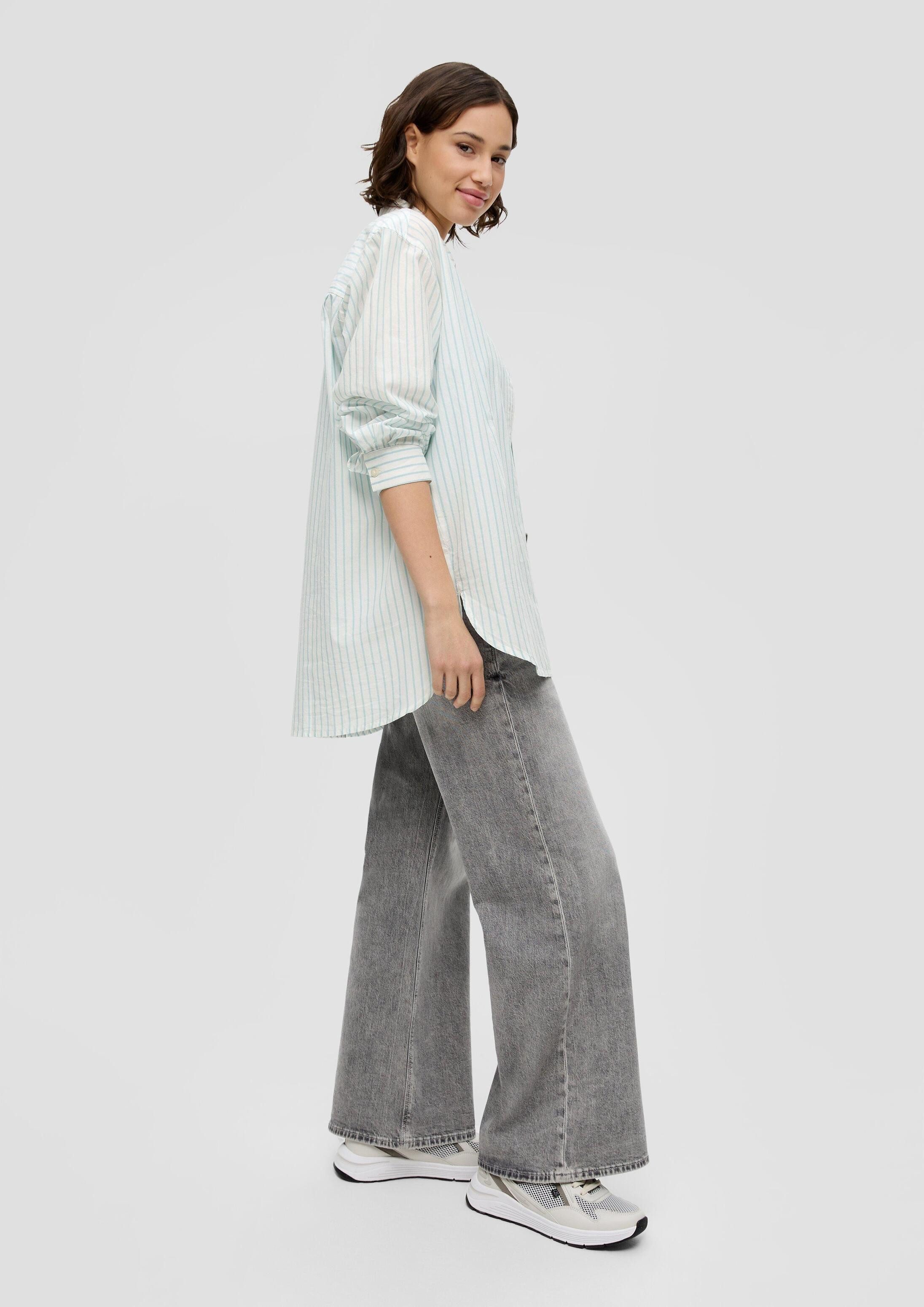 QS Langarmbluse Bluse Longbluse mit Streifen