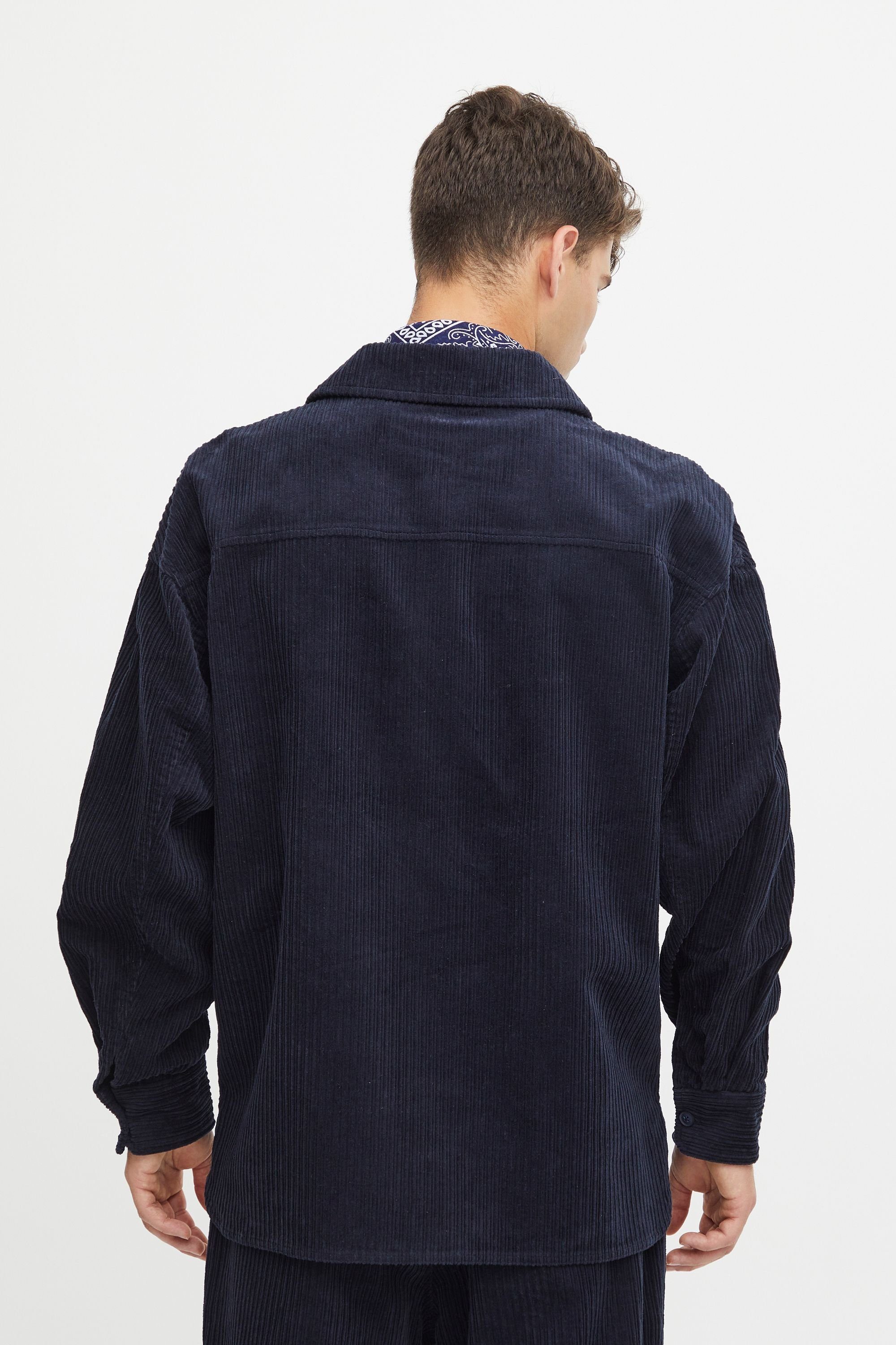 Casual Friday Kurzjacke CF August overshirt 0090 (194013) - Navy 20504759 corduroy Dark