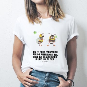 Mr. & Mrs. Panda T-Shirt Hummeln mit Kleeblatt - Weiß - Geschenk, lustige Sprüche, glücklich s (1-tlg)