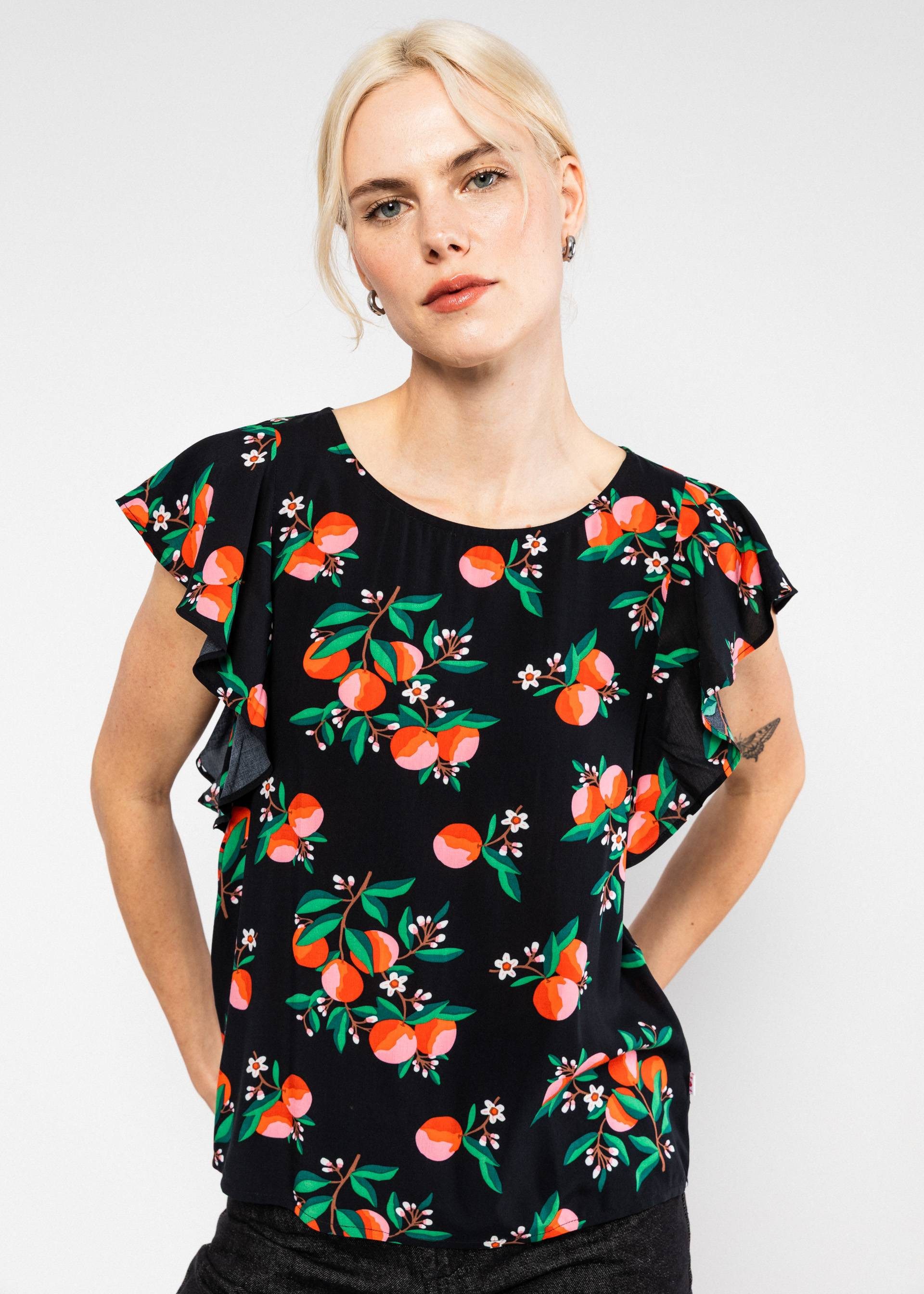 Blutsgeschwister Kurzarmbluse Sommer Top Lovebirds Wings - Bluse Damen - Blusentop - Kurzarmbluse