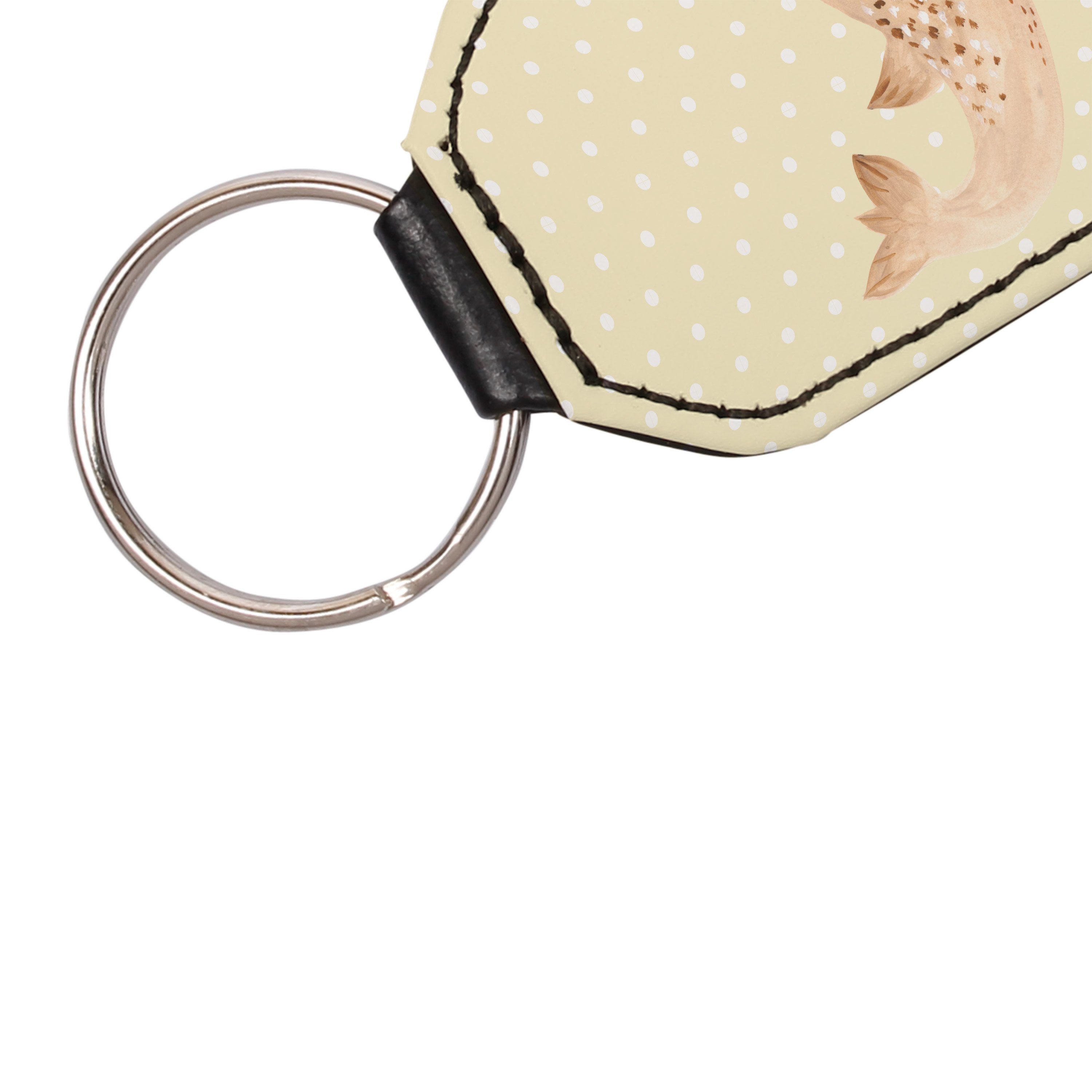 Taschenanhänger, Gelb liegend Glücksbring Pastell - Schlüsselanhänger & Geschenk, Mr. Robbe - Mrs. Panda (1-tlg)