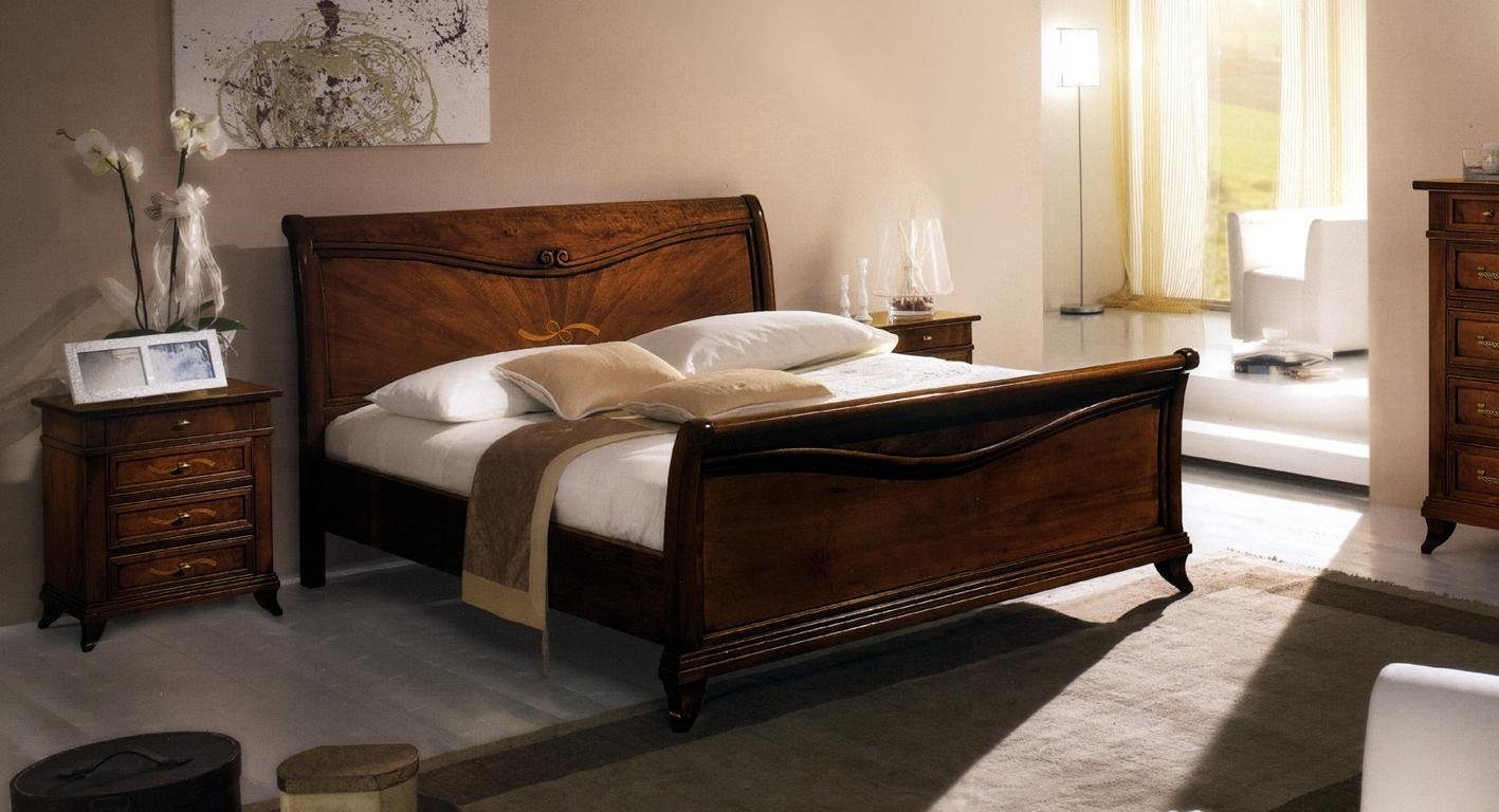 Möbel 2x Einrichtung Schlafzimmer Nachttisch Art deco Schlafzimmer-Set, Bett Luxus 3tlg. JVmoebel