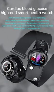 Fohatu Gesundheitsüberwachung Smartwatch (1,39 Zoll, Android, iOS), Multifunktionalen Features Langanhaltender Akkulaufzeit Kompatibilität