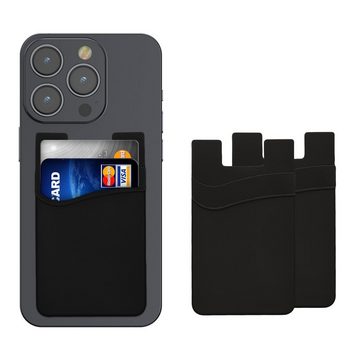 kwmobile Kartenetui 3x Stick-on Kartenhalter für Kreditkarten - Halter (1-tlg), 5,7 x 9,8 cm - für bis zu 4 Karten oder Bargeld - Wallet