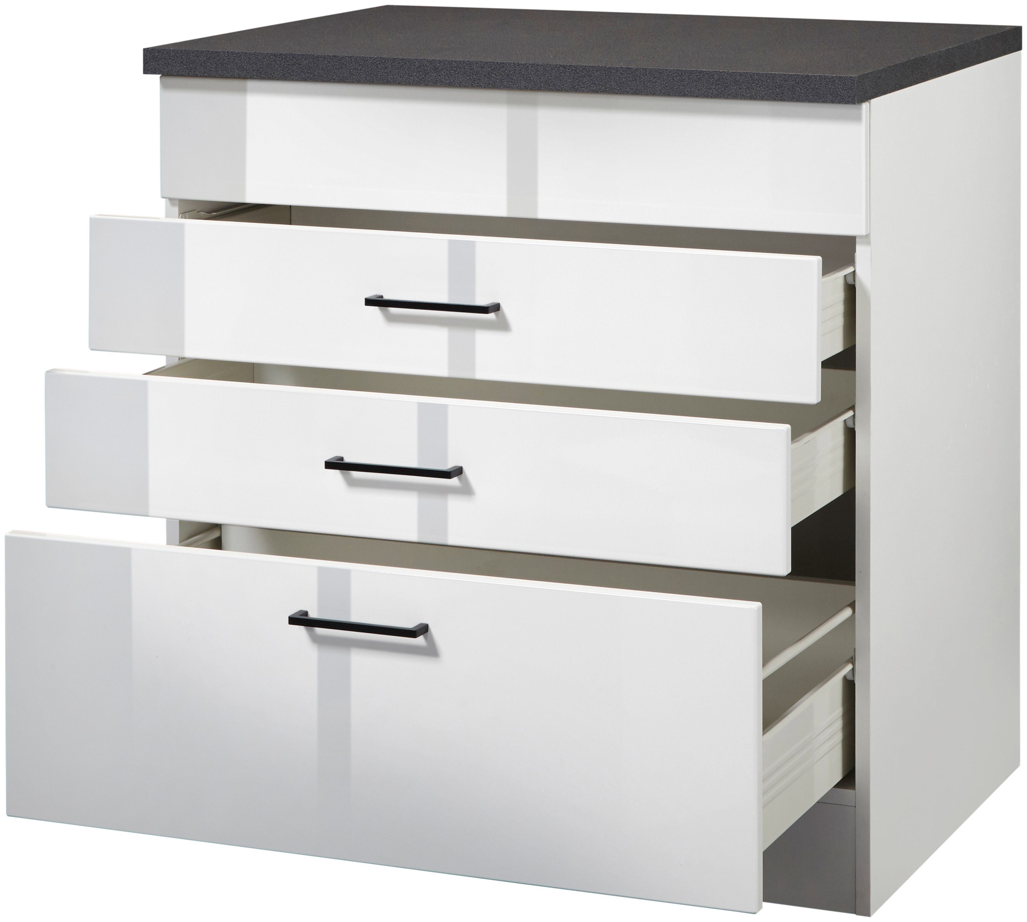 KOCHSTATION Kochfeldumbauschrank KS-Trier Breite 80 cm