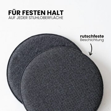Easy and Green Sitzkissen Filz Rund 38cm - Made in Germany - waschbar und rutschfest