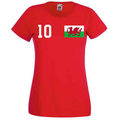 Youth Designz T-Shirt »Wales Damen Shirt« mit trendigem Trikot Look
