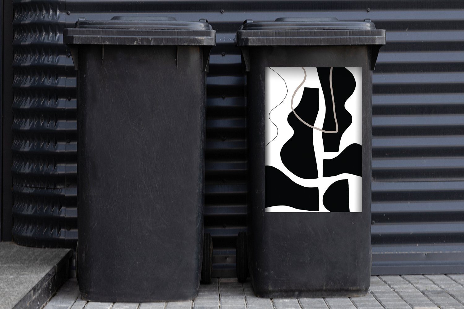 Container, Abstrakt MuchoWow Mülltonne, - Abfalbehälter Sticker, St), (1 - Mülleimer-aufkleber, Minimalismus Design Wandsticker