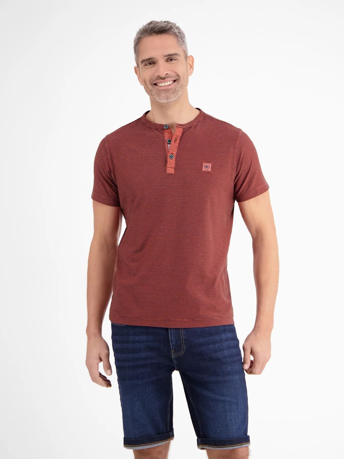 LERROS T-Shirt Basic (1-tlg) Knopfleiste in dezentem Farb- und Materialkont günstig online kaufen