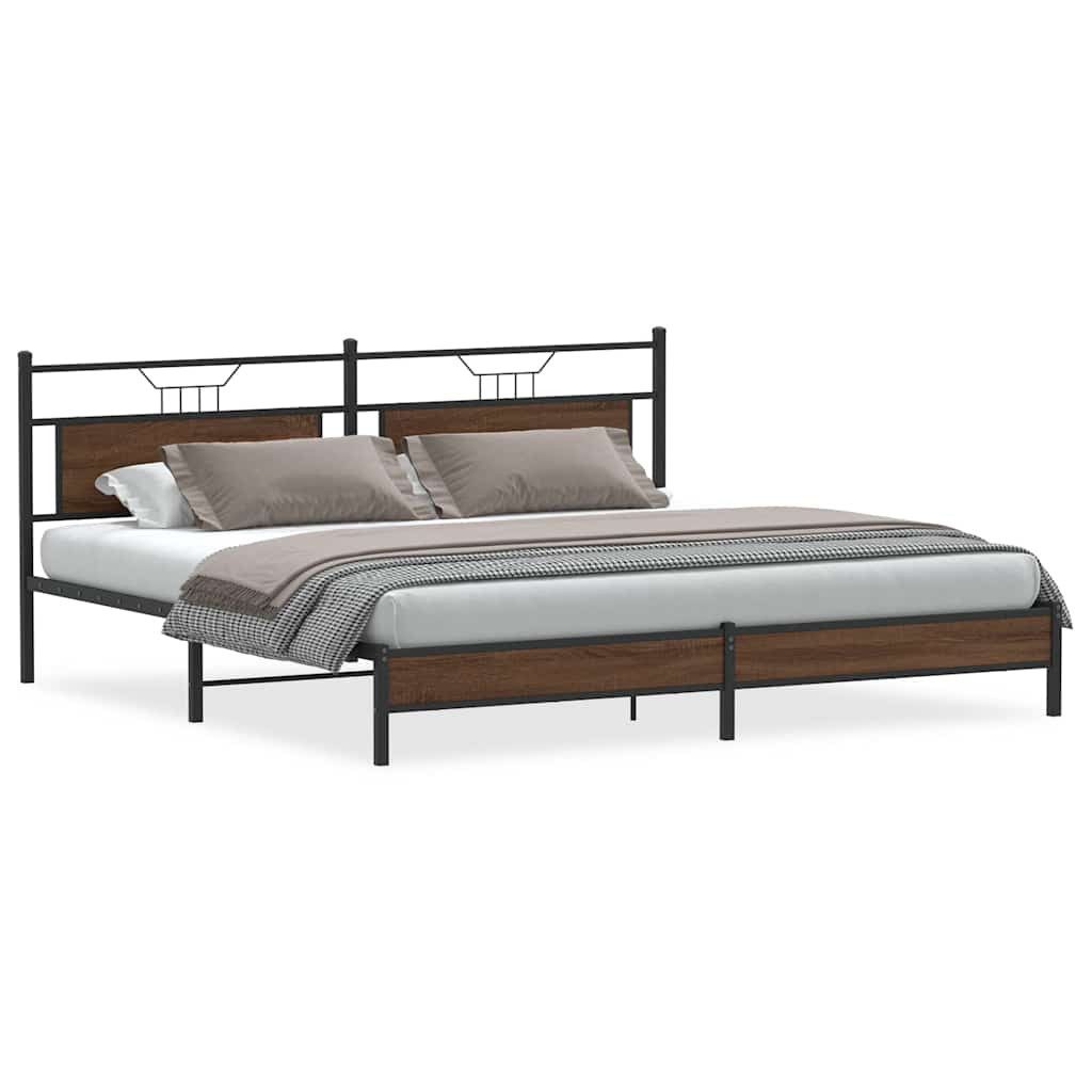 vidaXL Bett Metallbett ohne Matratze Braun günstig online kaufen