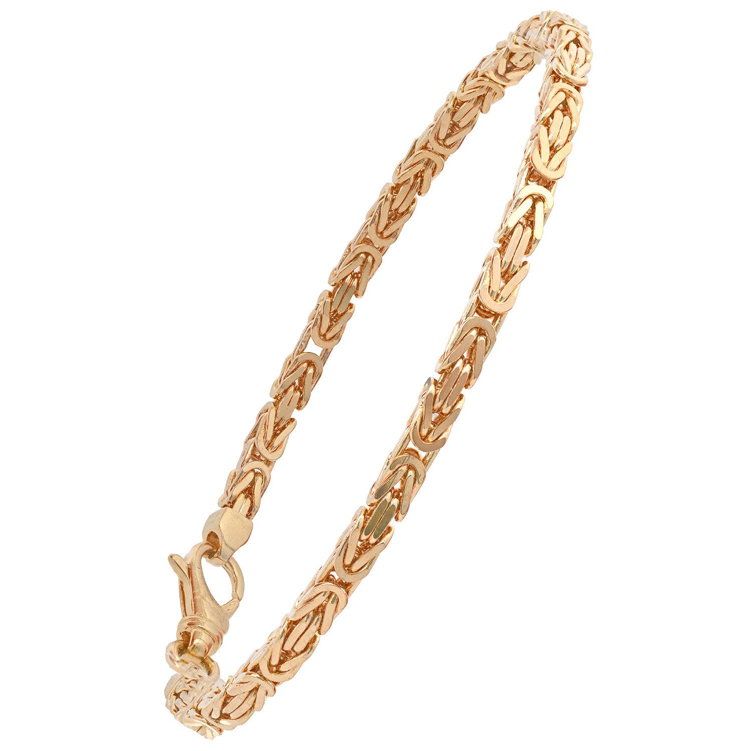HOPLO Goldarmband Goldarmband Königskette Breite 3,0 mm 19 cm massiv 750-18 Karat Gold, Made in Germany