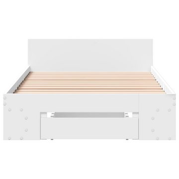 vidaXL Bett Bettgestell mit Schublade Weiß 90x200 cm Holzwerkstoff