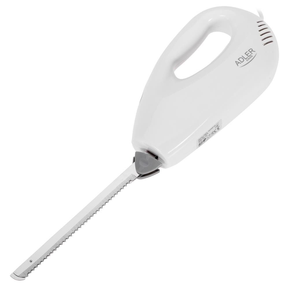 Adler Электрический нож AD 4512, elektrisches Küchenmesser, Edelstahl Ножи, weiß