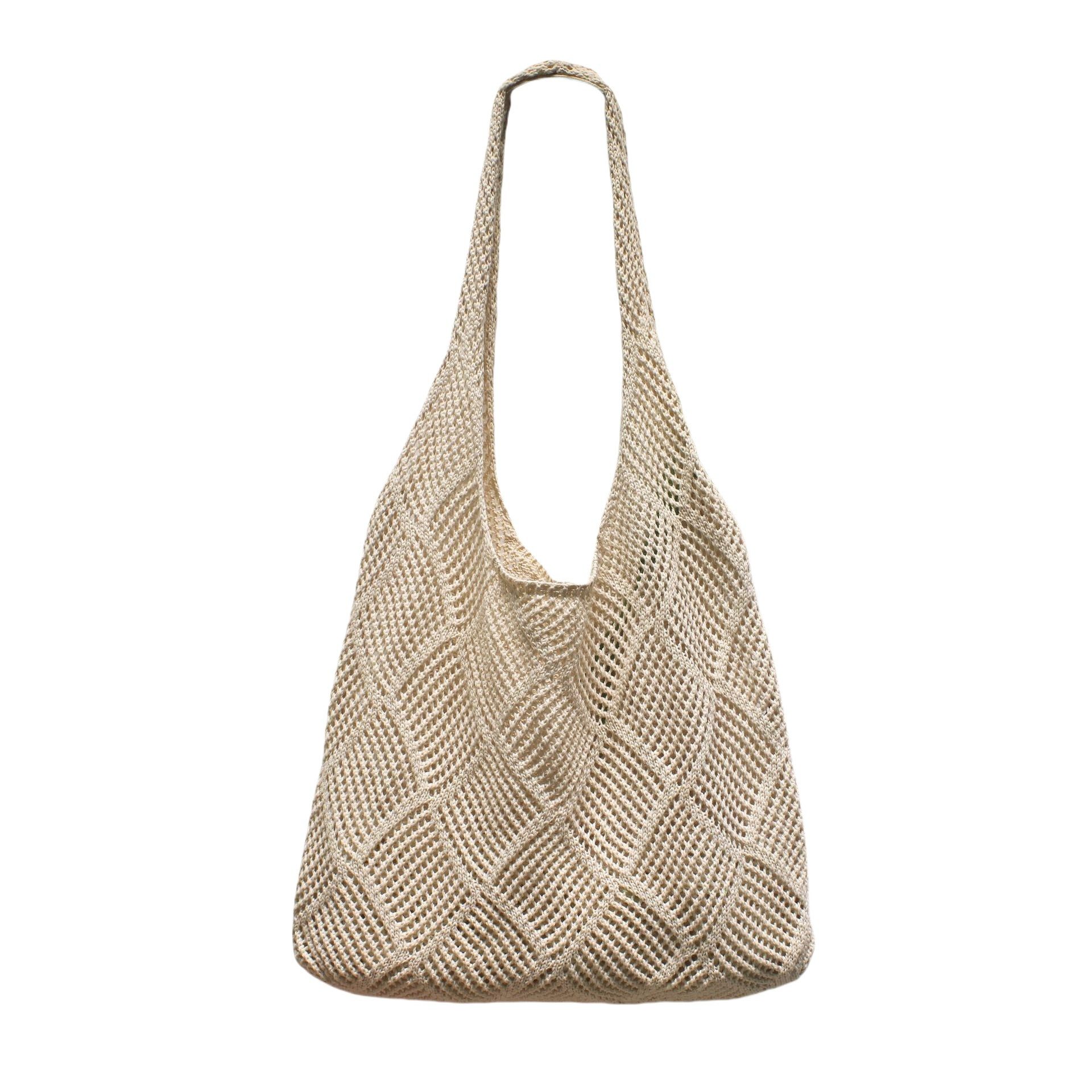 Strandtasche Damen Häkeltasche,Umhängetasche Netz-Stricktasche,Schultertasche