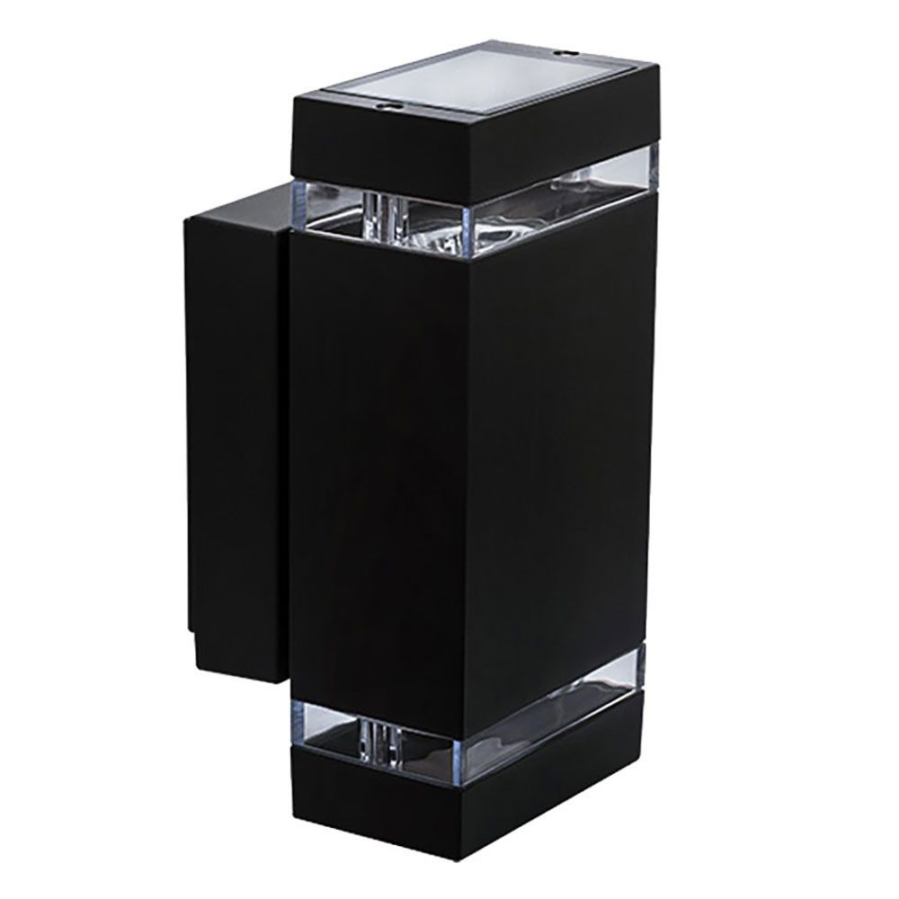 Kanlux Außen-Wandleuchte, Leuchtmittel nicht inklusive, Außen Wand Strahler Leuchte UP & Down Lampe IP44 eckig schwarz Kanlux