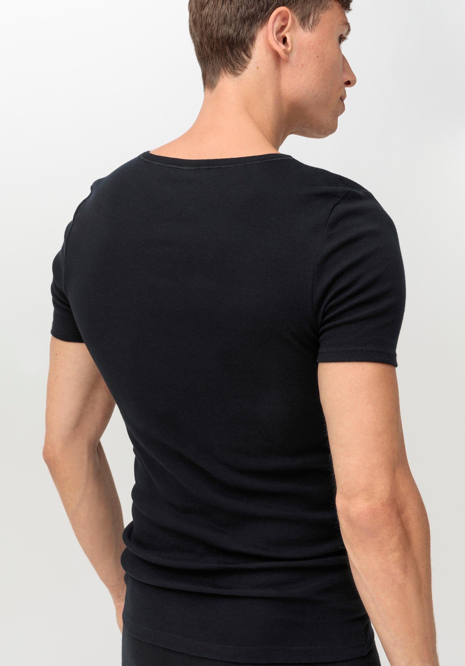schwarz Bio-Baumwolle, reiner Hessnatur 2er-Pack Unterhemd aus