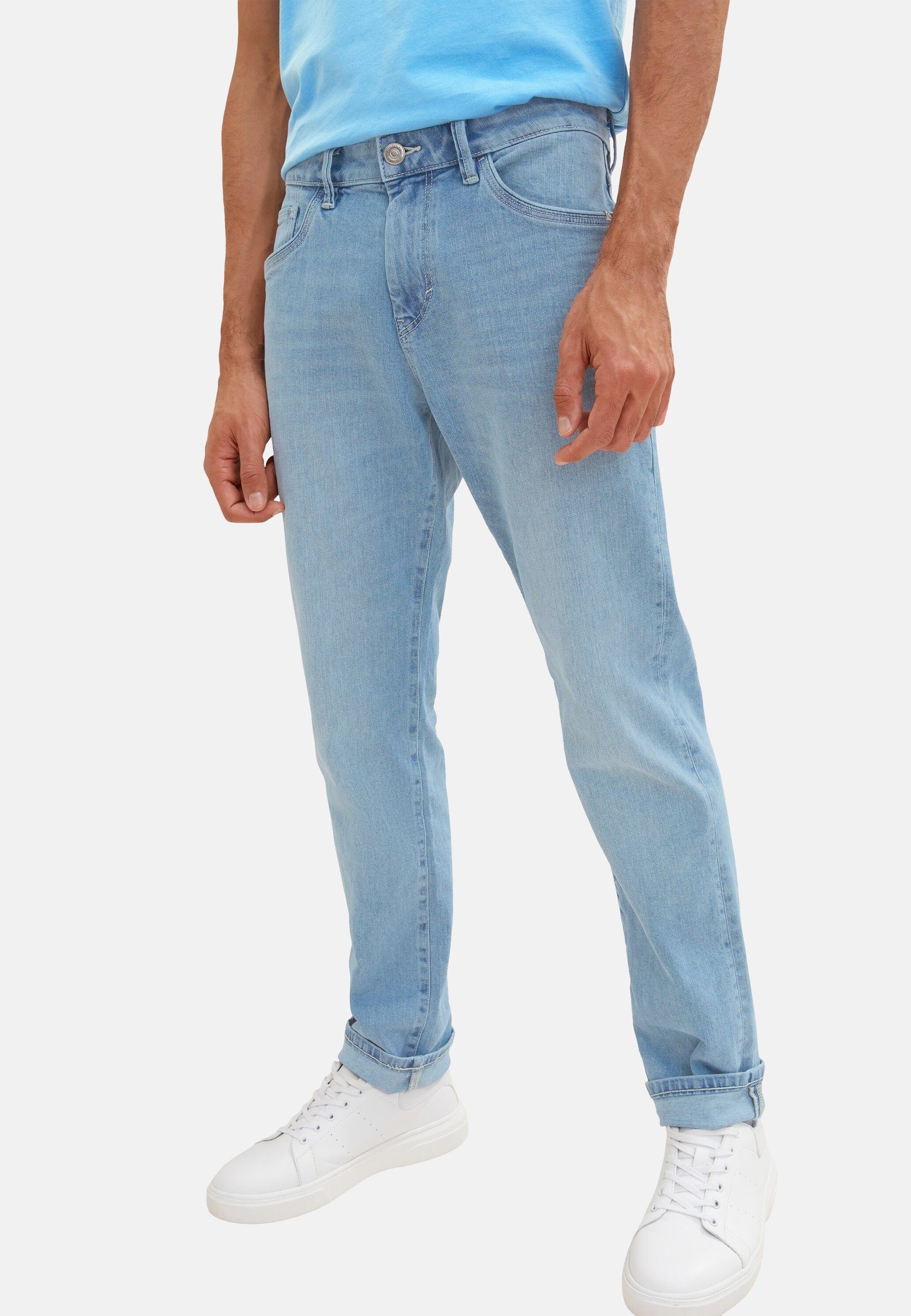 TOM TAILOR Regular Jeans Hose Five-Pocket-Style lange (1-tlg) Marvin hellblau 5-Pocket-Jeans