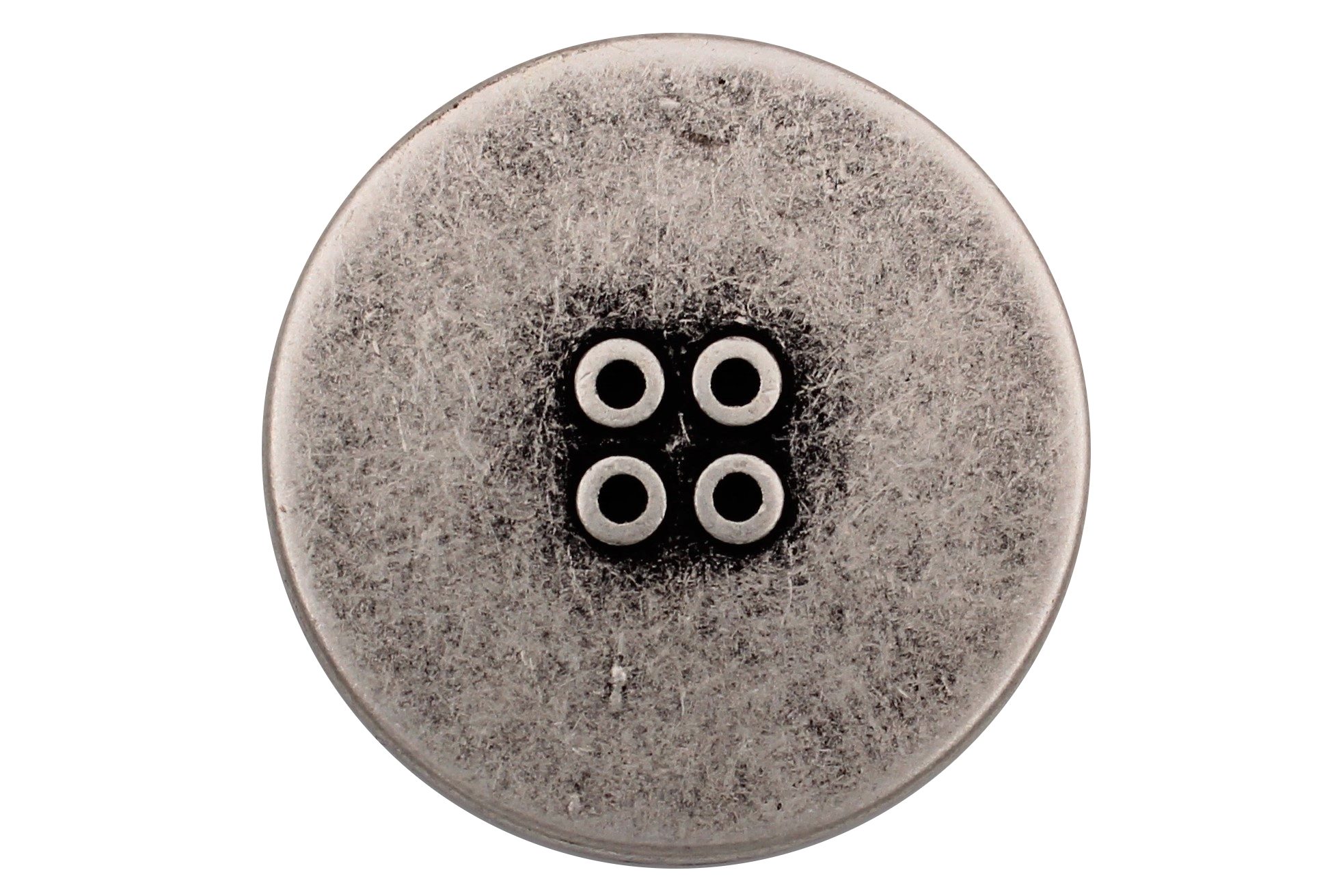 Hartmann-Knöpfe Knopf 10 Stück flache silber matt Metall Knöpfe 4 Loch