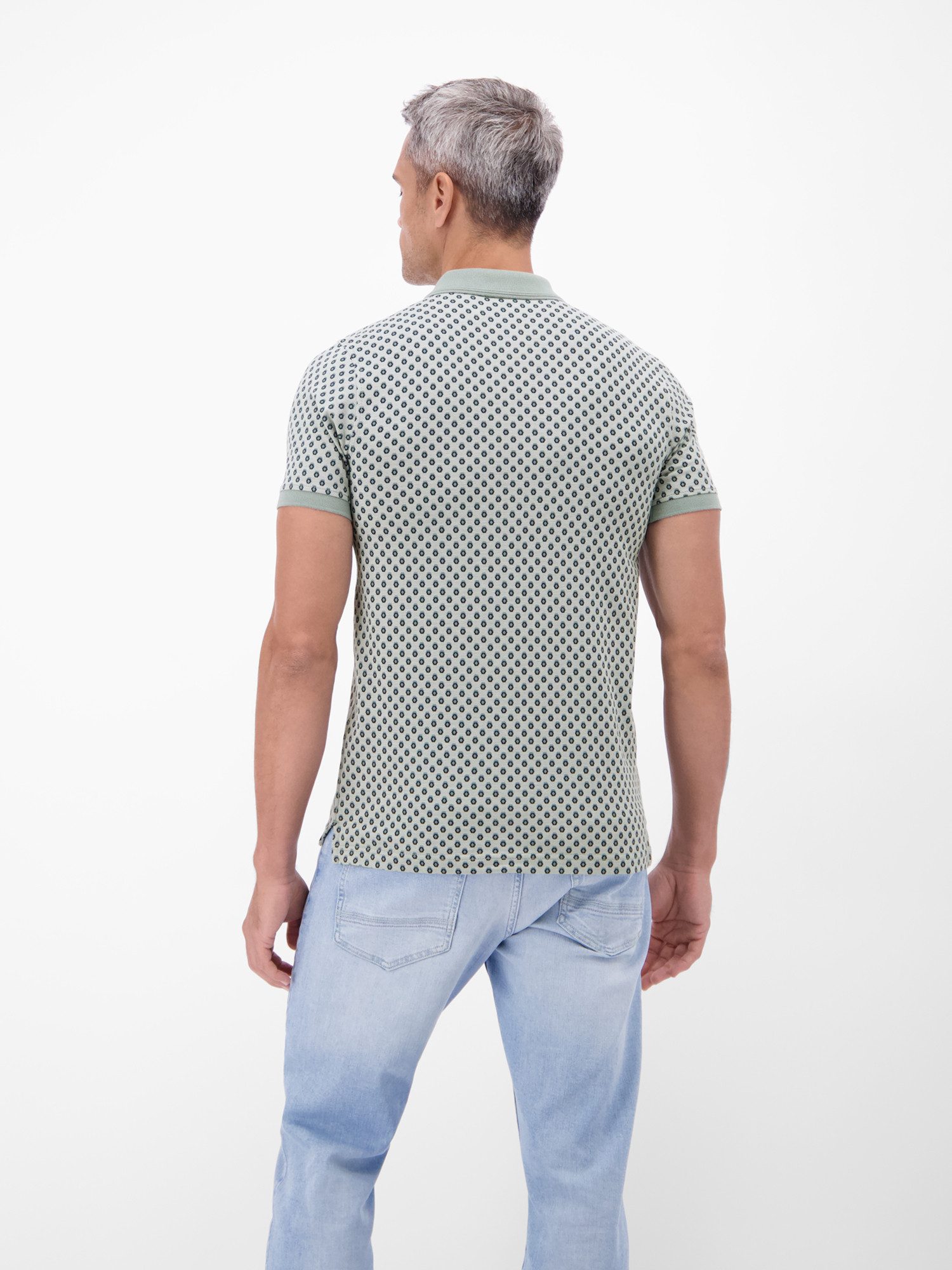 LERROS Poloshirt Poloshirt in 2-Tone-Optik und All-over-Print günstig online kaufen