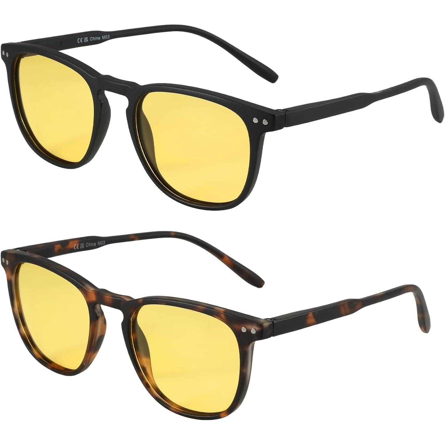 LuxusKollektion Retrosonnenbrille Sonnenbrille Polarisierte Damen Herren C11 2er-pack (Nachtsichtbrille)