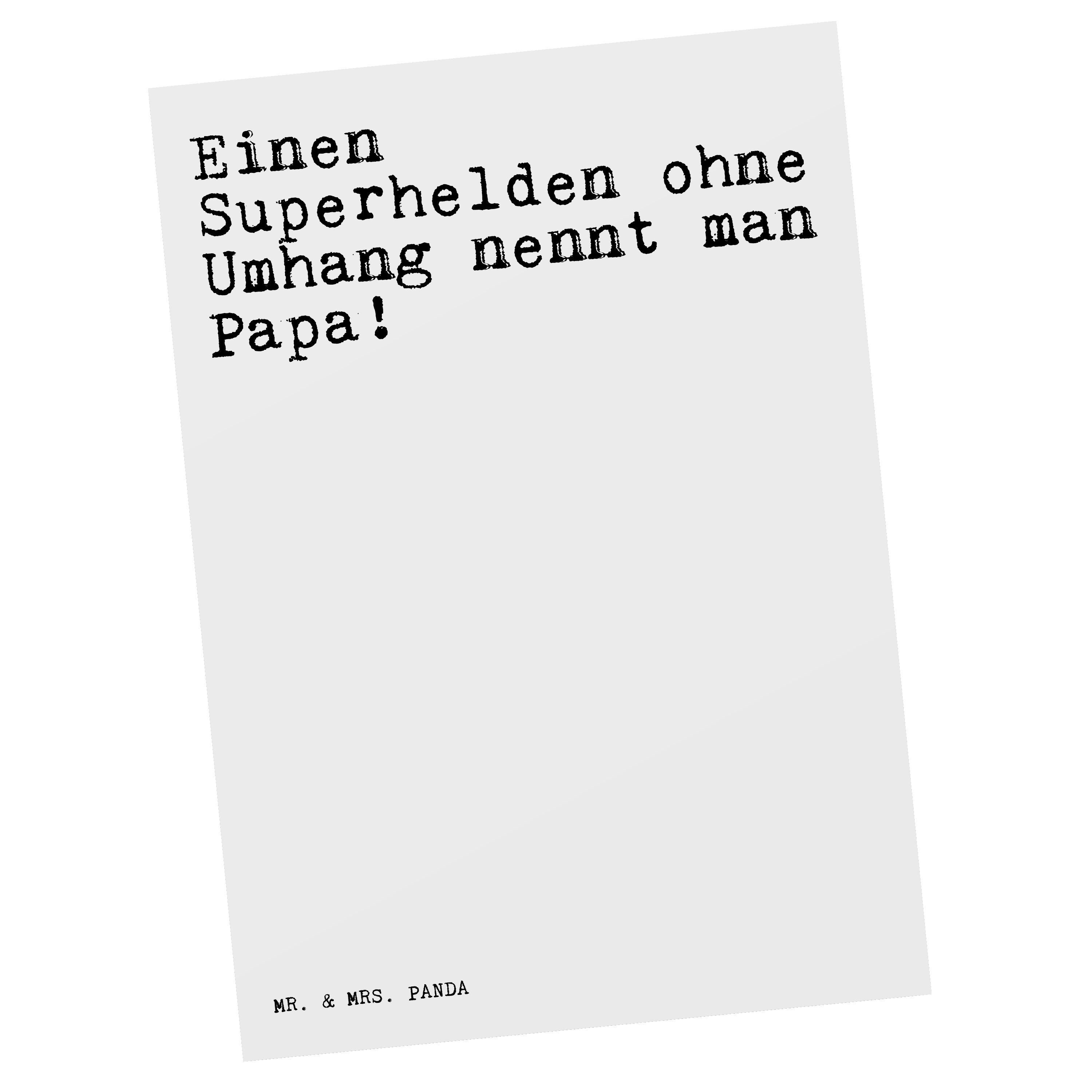 Postkarte - Geschenk, Mrs. Ansichtskar Umhang... ohne & Mann, Weiß Superhelden Einen Mr. Panda -