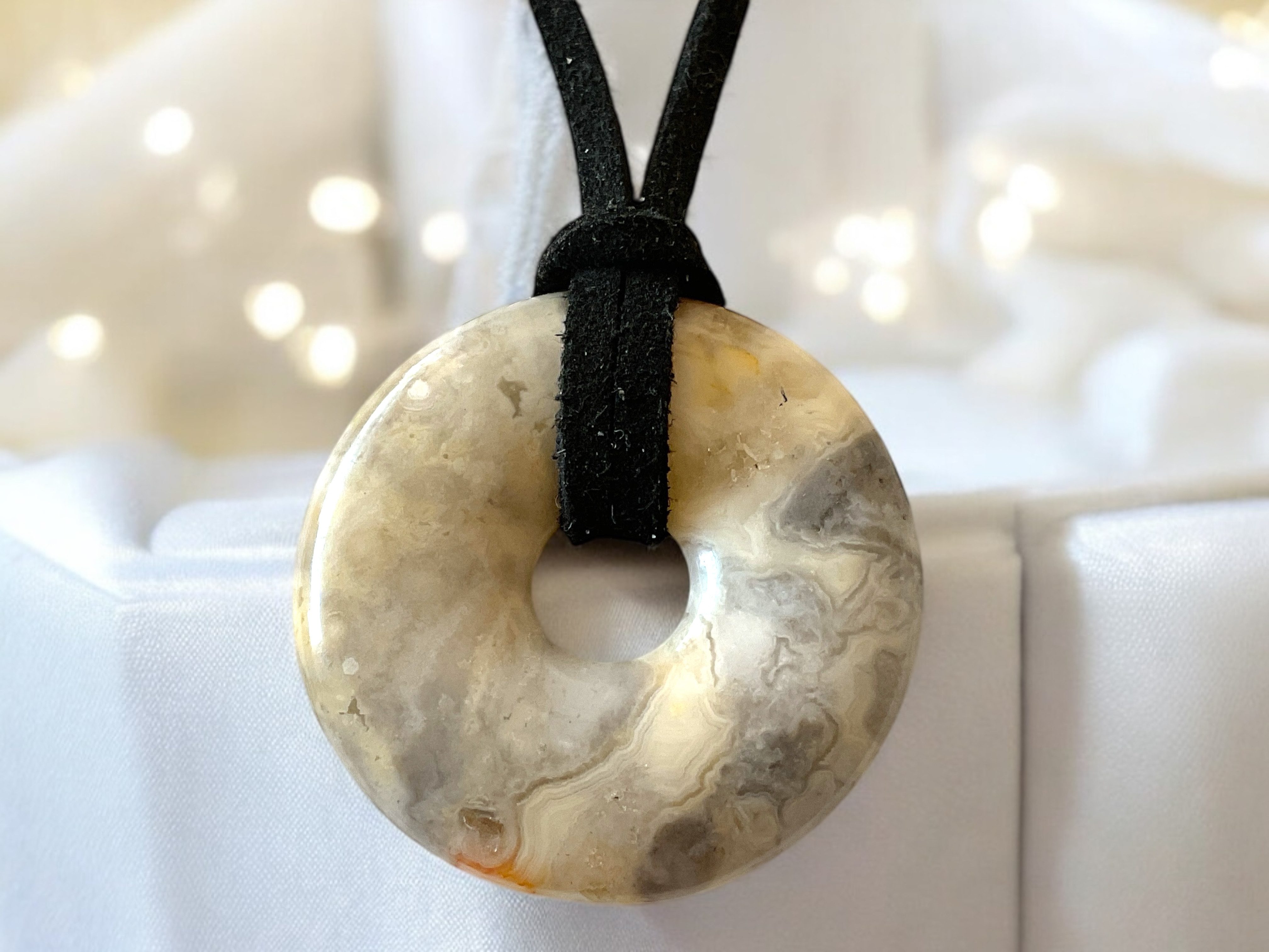 Steinfixx® Lange Kette echter Edelsteindonut 30 günstig online kaufen