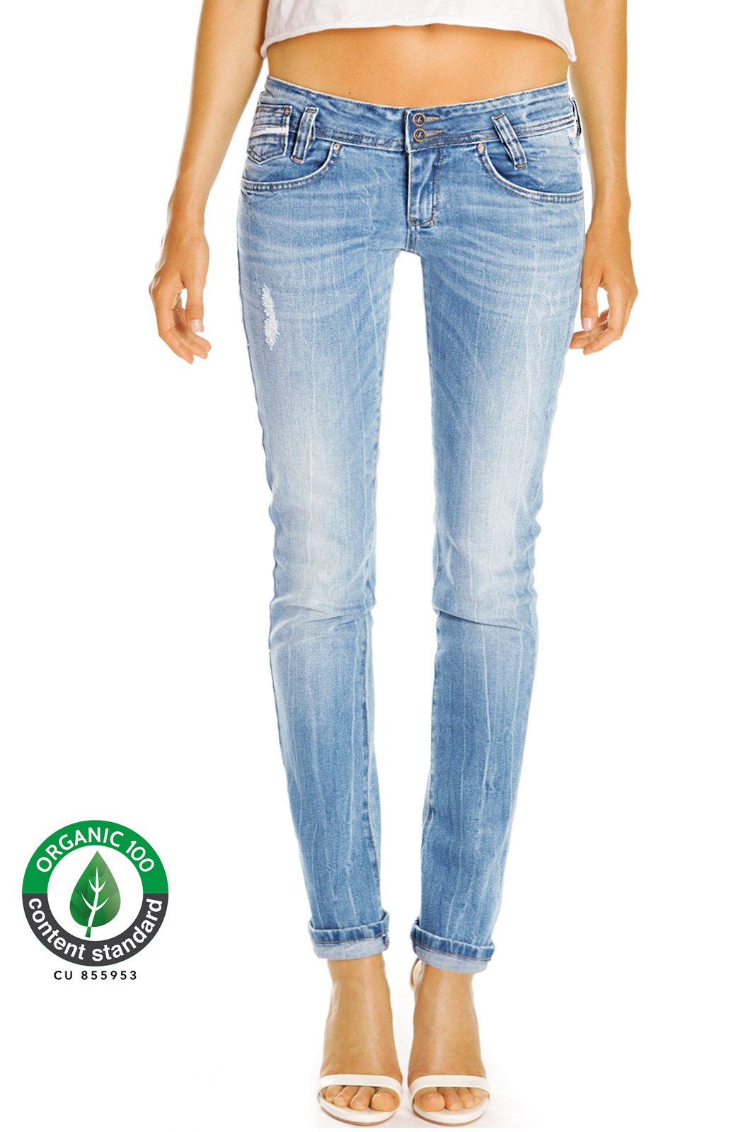 be styled Röhrenjeans Premium Hüftjeans Hose Bio Organic Baumwolle - Damen günstig online kaufen