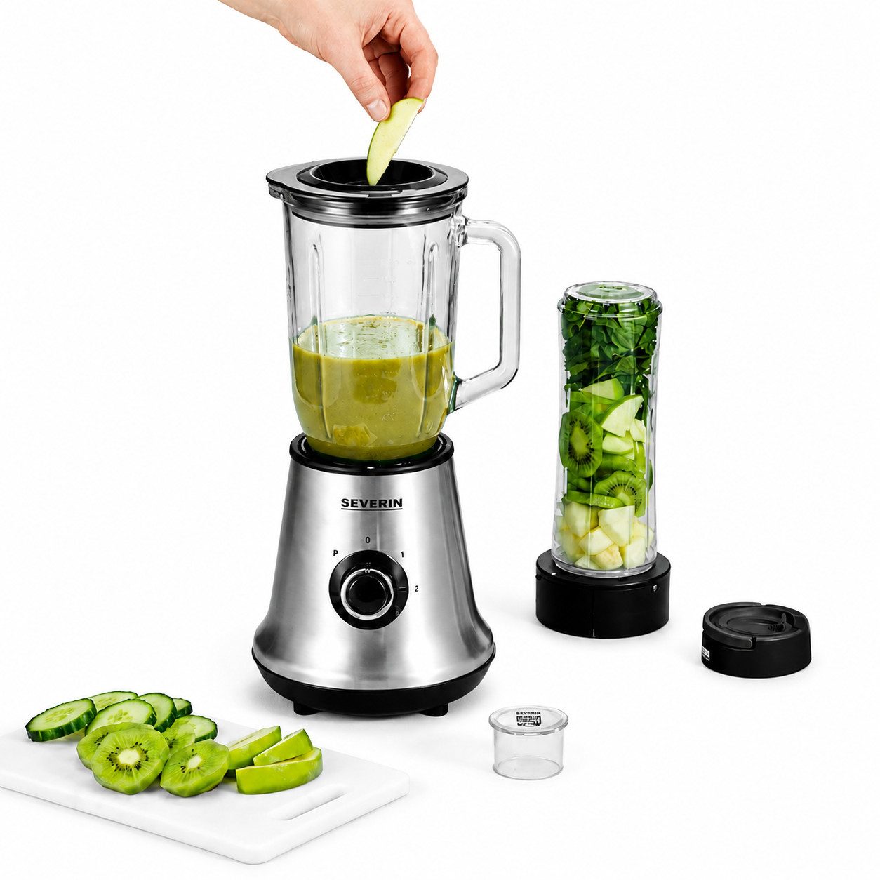 Severin Stabmixer SM 3737 Smoothie Mix & Go – 2-in-1 Standmixer