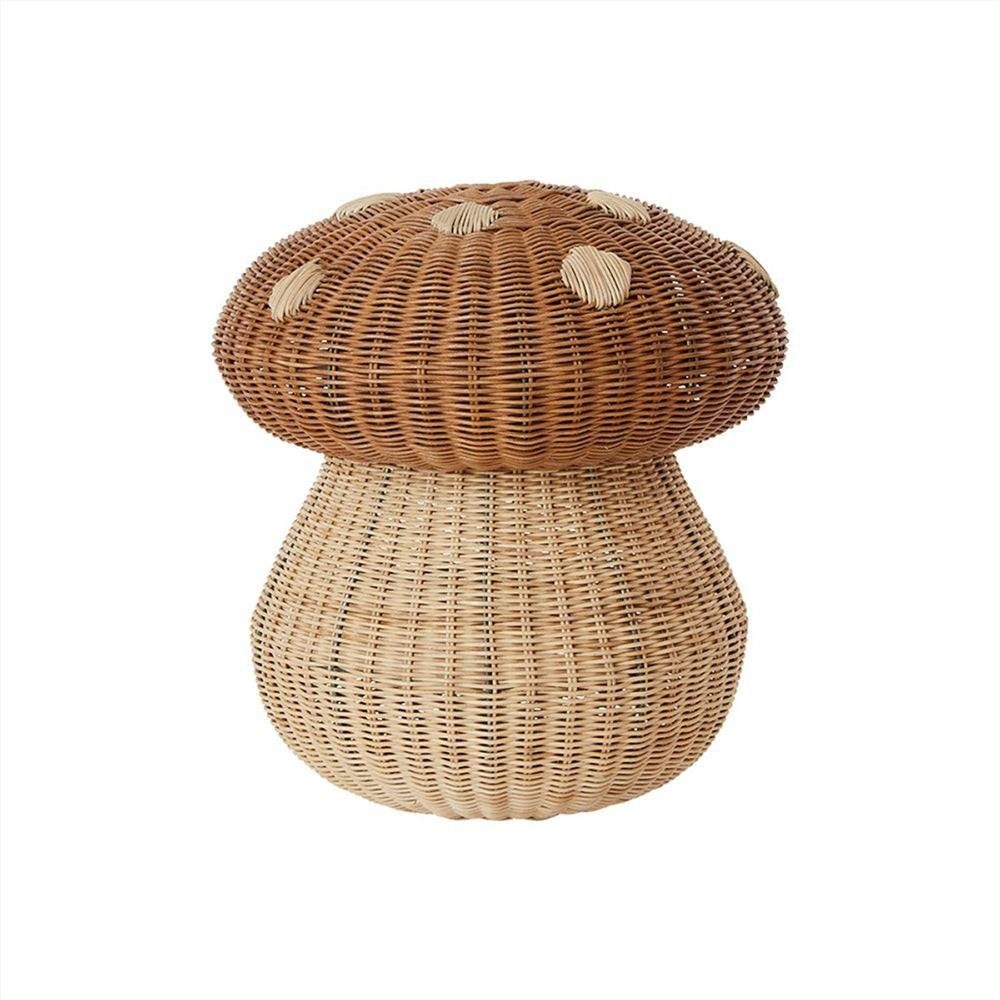 OYOY Aufbewahrungskorb Pilz, aus Rattan, abnehmbarer günstig online kaufen