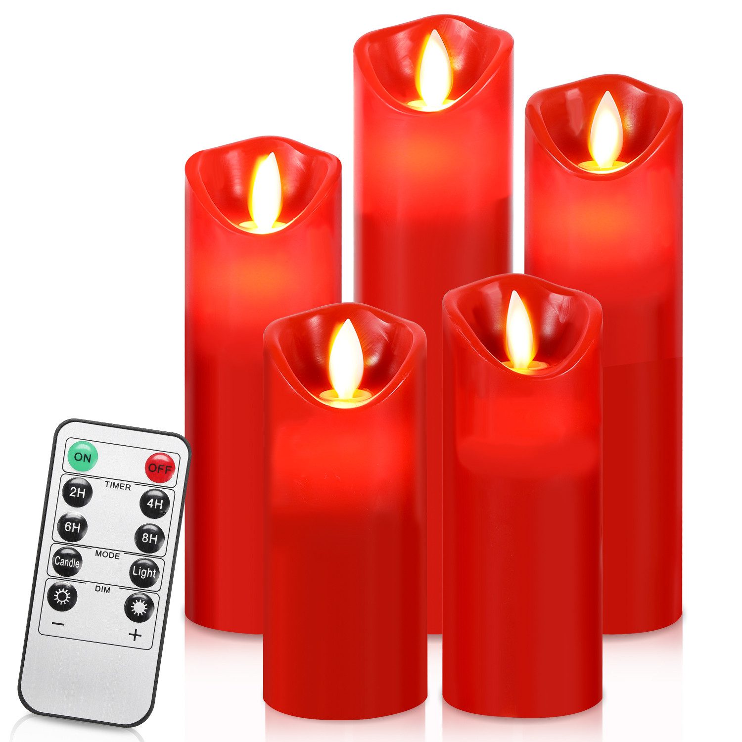 Clanmacy LED-Kerze 5X LED Kerzen Stumpenkerzen günstig online kaufen