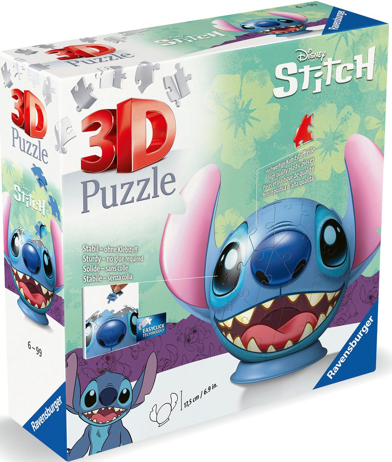 Ravensburger 3D-Puzzle Disney Stitch mit Ohren, 72 Puzzleteile, Made in Eur günstig online kaufen