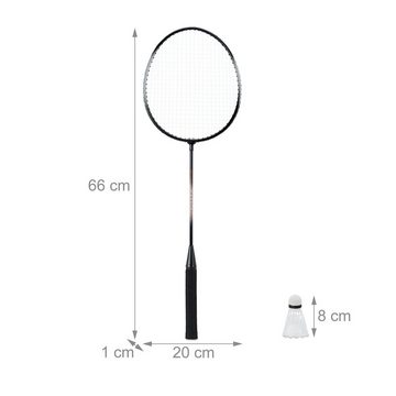 relaxdays Badmintonschläger 10 x Badmintonset mit Tasche
