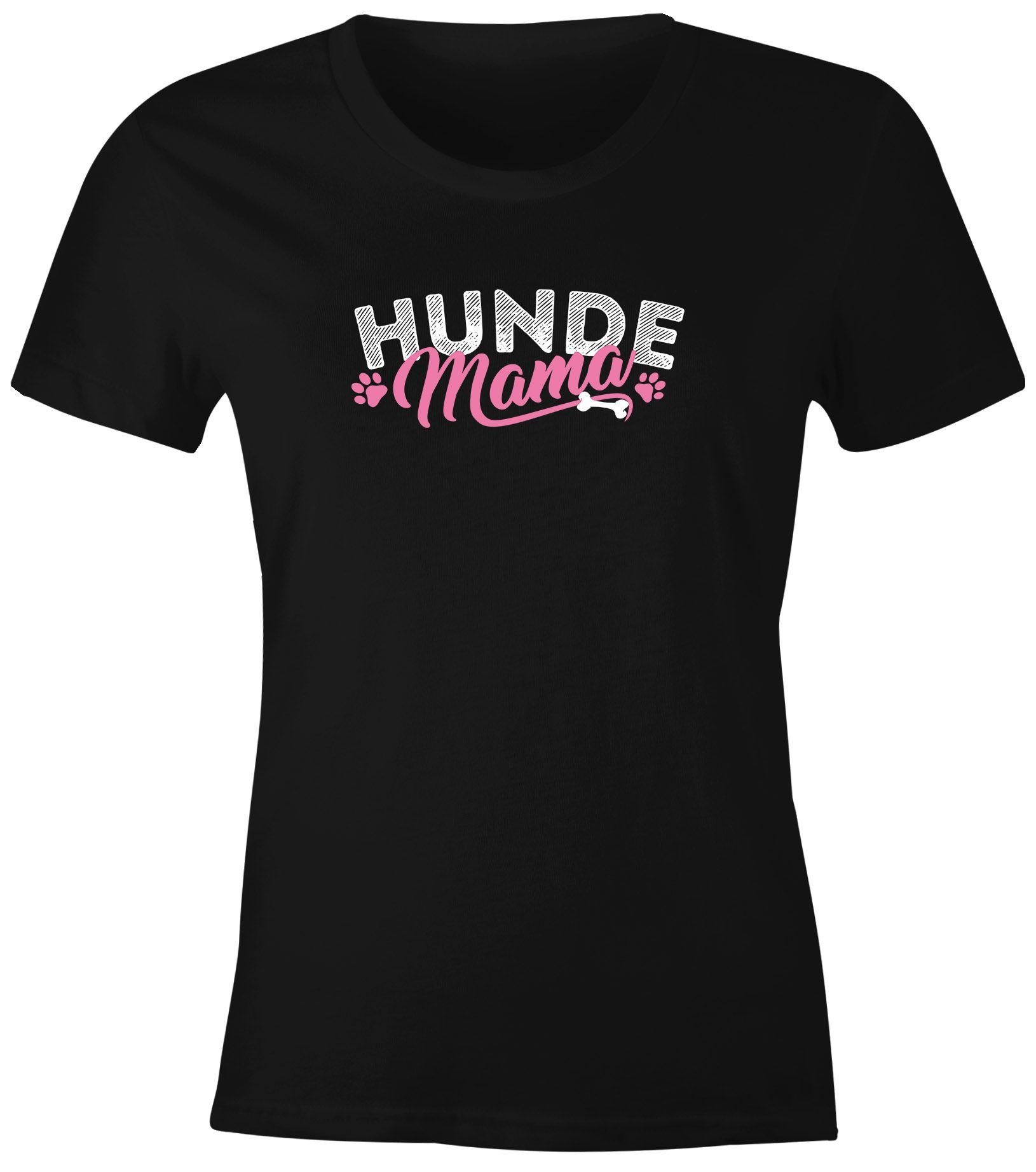 Damen Shirts MoonWorks Print-Shirt Herren T-Shirt Hunde Mama lustiges Hunde Motiv Gassi Shirt Moonworks® mit Print