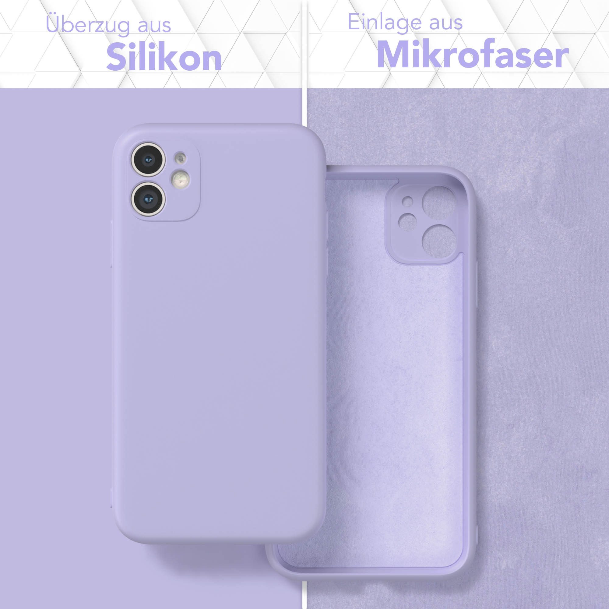 EAZY CASE Handyhülle für Apple iPhone 11 Hülle Silikon 6,1 Zoll, Silikonhülle stoßfest Smart Slimcover Case Dünn Blau Lila