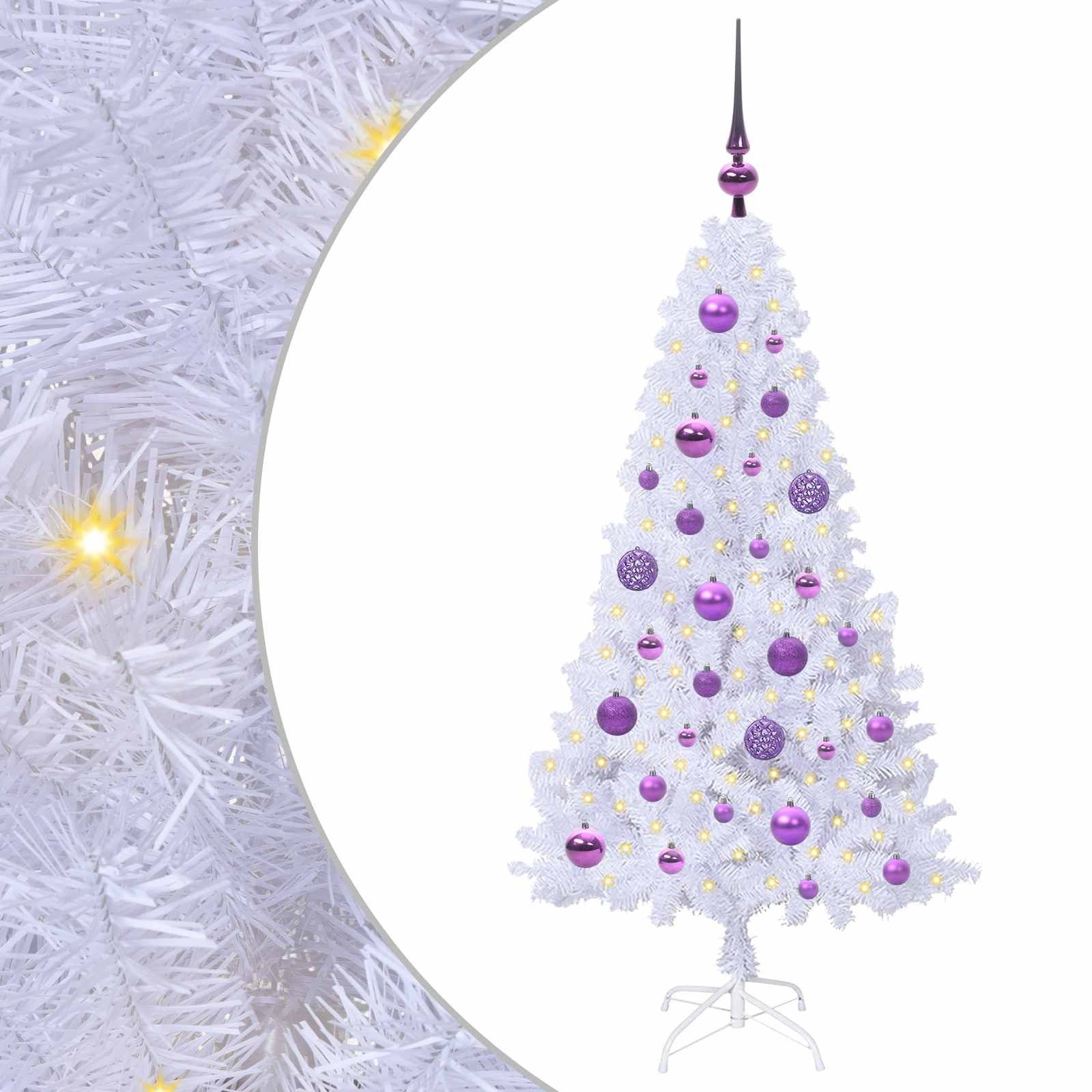 vidaXL Künstlicher Weihnachtsbaum Künstlicher Weihnachtsbaum Weiß 120 cm PVC und Stahl